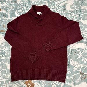 Lands' End Men's Maroon Turtleneck Sweater